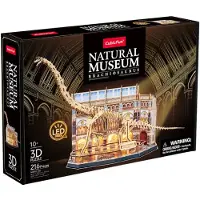Cubicfun Natural Museum Brachiosaurus Hout LED - 3D Puzzel (216 stukjes)