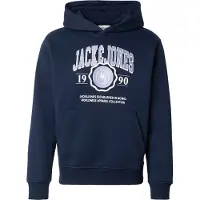 Jack & Jones Sweatshirt 'JJMAKO' nachtblauw / lichtblauw / wit