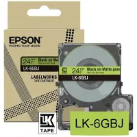 Epson LK-5GBJ matte tape zwart op groen 18 mm (origineel)