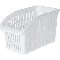 Excellent houseware Koelkast/keuken organizers open mand - wit - kunststof - L29 x B16 x H17 cm