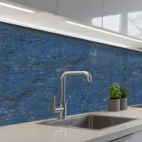 KitchenYeah Keuken achterwand 150x60 cm - Spatscherm zelfklevend Blauw - Muur - Oud - Muurbeschermer - Spatwand fornuis