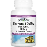 Natural Factors - Stress Relax Pharma GABA 100 mg, 60 plantaardige capsules