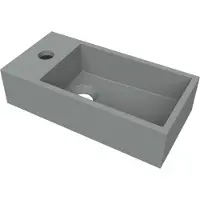 Arcqua Fontein flair 36x18x9 cm met kraangat links mat grijs