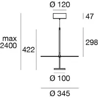 LINEA LIGHT Hanglamp Stilo_P, dimbaar, zwart, Woon-/ Eetkamer, Aluminium, Modern