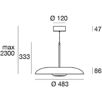 LINEA LIGHT Hanglamp Basin_P, dimbaar, zwart, Woon-/ Eetkamer, Aluminium, Modern