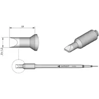 JBC C470017 Soldeerpunt Beitelvorm, Recht Grootte soldeerpunt 1.2 mm Inhoud: 1 stuk(s)