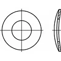 Toolcraft TO-6854514 Veerschijf Binnendiameter: 3 mm DIN 137 Verenstaal Verzinkt 1000 stuk(s)
