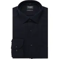 Olymp Luxor Modern Fit Overhemd marine, Effen