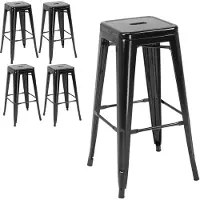 HOMCOM Barkruk Metaal 43L x 43B x 76H cm Zwart
