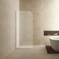 Mueller Curvello afgeronde glaswand 90x200cm met helder glas anti-kalk