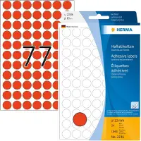 Herma Multipurpose-etiketten, Ø 13 mm, rond fluor rood, permanent hechtend, om met de - 2 stuks