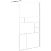 vidaXL Inloopdouchewand 115x195 cm ESG-glas wit
