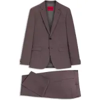 HUGO Extra slim-fit pak van een wolmix popeline