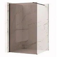 REA Flexi Brown 80 - Rookbruin Glas 6 Mm - Douchewand - Zwart120X80X195Cm