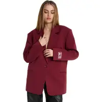 Alix The Label Dames Blazers Ladies Woven Oversized Blazer - Bordeaux - Maat L