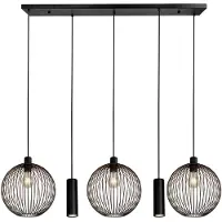 Eglo hanglamp poblete zwart koper 3xe27 2xgu10