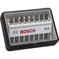 Bosch Robust Line 2607002558 Bitset 8-delig Kruiskop Phillips, Kruiskop Pozidriv
