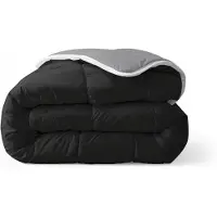 Zelesta Everyday Duo Black & Anthracite 240x200cm - Dekbed zonder overtrek - Wasbaar hoesloos dekbed - Bedrukt dekbed - All year zomerdekbed & winterdekbed