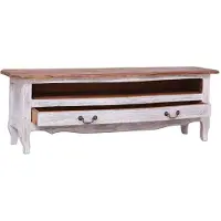 vidaXL Tv-meubel 120x30x40 cm massief mahoniehout wit