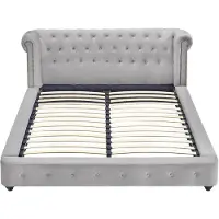 Vente-unique Bedframe fluweel lichtgrijs 180 x 200 cm