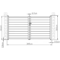 Vente-Unique.nl Gemotoriseerde draaipoort in aluminium antraciet NAZARIO - L300x158cm