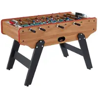 Vente-unique Tafelvoetbal PAULO van mdf - L153 x B77,6 x H96 cm - Eiken L 153 cm x H 96 cm x D 77.6 cm