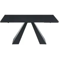 Pascal Morabito Verlengbare eettafel 6 tot 10 plaatsen van gehard glas, keramiek en metaal - Zwart marmereffect - LOZIPA van Pascal MORABITO