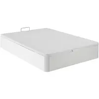 Vente-unique Set 140 x 190 cm bedbodem met opbergruimte, wit + matras van schuim en tijk van bamboe van 15 cm dik - KANANI van NATUREA