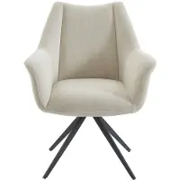 Maison Céphy Stoel met armleuningen van stof en zwart metaal - Beige - KARDESA van Maison Céphy