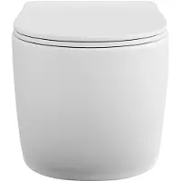 Vente-unique Hangende wc van mat wit keramiek zonder rand - JAVOINE