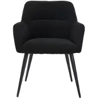 Vente-unique Set van 2 stoelen HEKA - Met armleuningen - Stof en metaal - Zwart