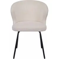 Vente-unique Set van 2 stoelen van ribfluweel en zwart metaal - Crèmewit - RELIOZA