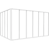 Vente-unique Glazen hoekbinnenraam met industriële stijl van gepoedercoat aluminium - L180 x L120 x H105 - Wit - BAYVIEW