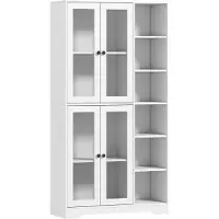 4Goodz Keukenkast met glazen deuren en planken met open vakken 172 cm hoog