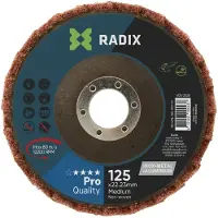 Radix - Lamellenschijf - Non-woven - Polijstschijf Inox, Staal & Aluminium - 125 x 22,23 mm - Medium