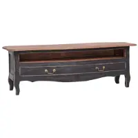 vidaXL Tv-meubel 120x30x40 cm massief mahoniehout zwart