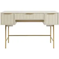 Vente-unique Bureau met opbergruimte - Beige en goud - VITESDA