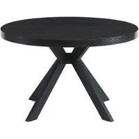 Vente-unique Uitschuifbare eettafel – 4 tot 8 personen – Mdf en staal – Zwart – KOMONI