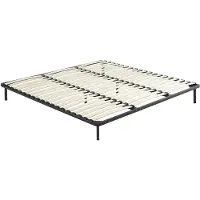 Vente-unique Bedbodem met lattenbodem 200 x 200 cm - 3 x 19 latten - Met poten - Zwart - KALISTA van YSMÉE