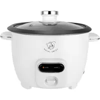 ROYAL SWISS Rijstkoker Wit – 1.8L – 650W – Glazen Deksel – Anti-aanbak Binnenpan – Inclusief Rijstlepel & Maatbeker
