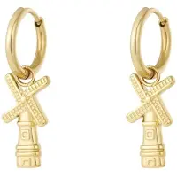 Yehwang Dutch Breeze earrings - Oorbellen - Goud - RVS - Roestvrijstaal - Nederland - Molen - Jewelry - Oorbel