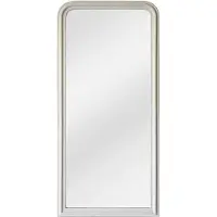 Vente-unique Grote spiegel van paulowniahout - B. 80 x H. 180 cm - Mat wit - HELOISE
