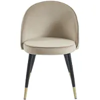 Vente-unique Set van 2 stoelen van velours en metaal - Beige - MAYLINA