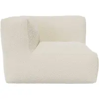 Vente-unique Hoekfauteuil in gebroken witte boucléstof NOUMARA