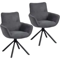 4Goodz Set van 2 eetkamerstoelen draaibaar en zacht gewatteerd met