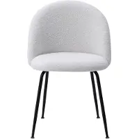 Vente-unique Set van 2 stoelen van boucléstof en zwart roestvrij staal - Wit - MELBOURNE