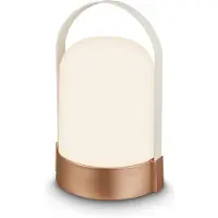 B.K.Licht Asa groot - Oplaadbare Tafellamp - snoerloze lamp - dimbaar - kampeerlamp - 90 Lm - voor binnen en buiten - 14.5 x 13.5 x 24 cm - bruin