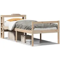 vidaXL Seniorenbed met hoofdbord massief grenenhout 90x200 cm
