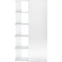 Vente-unique Schoenenkast met 4 legplanken en 1 spiegeldeur - Wit - SYLANY