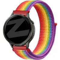 Bandz Nylon loop bandje (18mm) - Geschikt voor Garmin Vivoactive 4s / Vivomove 3s / Venu 2s / Venu 3s / Forerunner 255s / Forerunner 265s / Venu 4 - 41mm - Regenboog